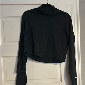 Oiselle reflective long-sleeve crop mock neck